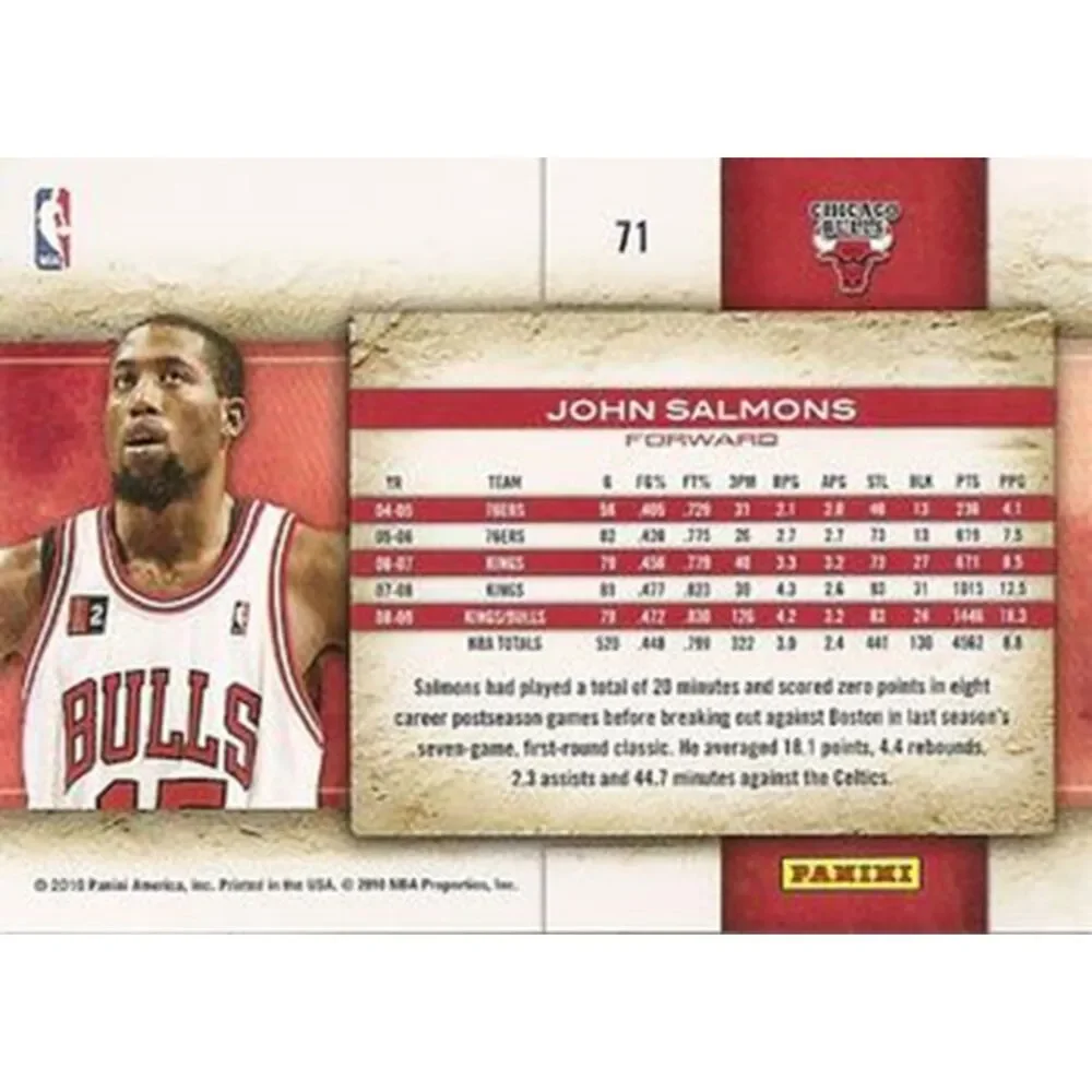 2009 Studio Basketball Card - #71 John Salmons - Picture 2 of 2